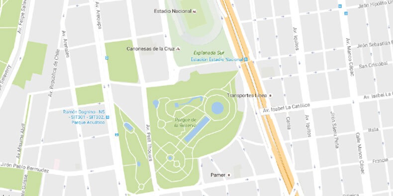 mapa del parque del agua lima